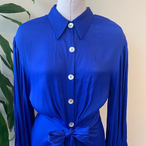 NWT Farm Rio Blue Midi Dress - Picture 2 of 12